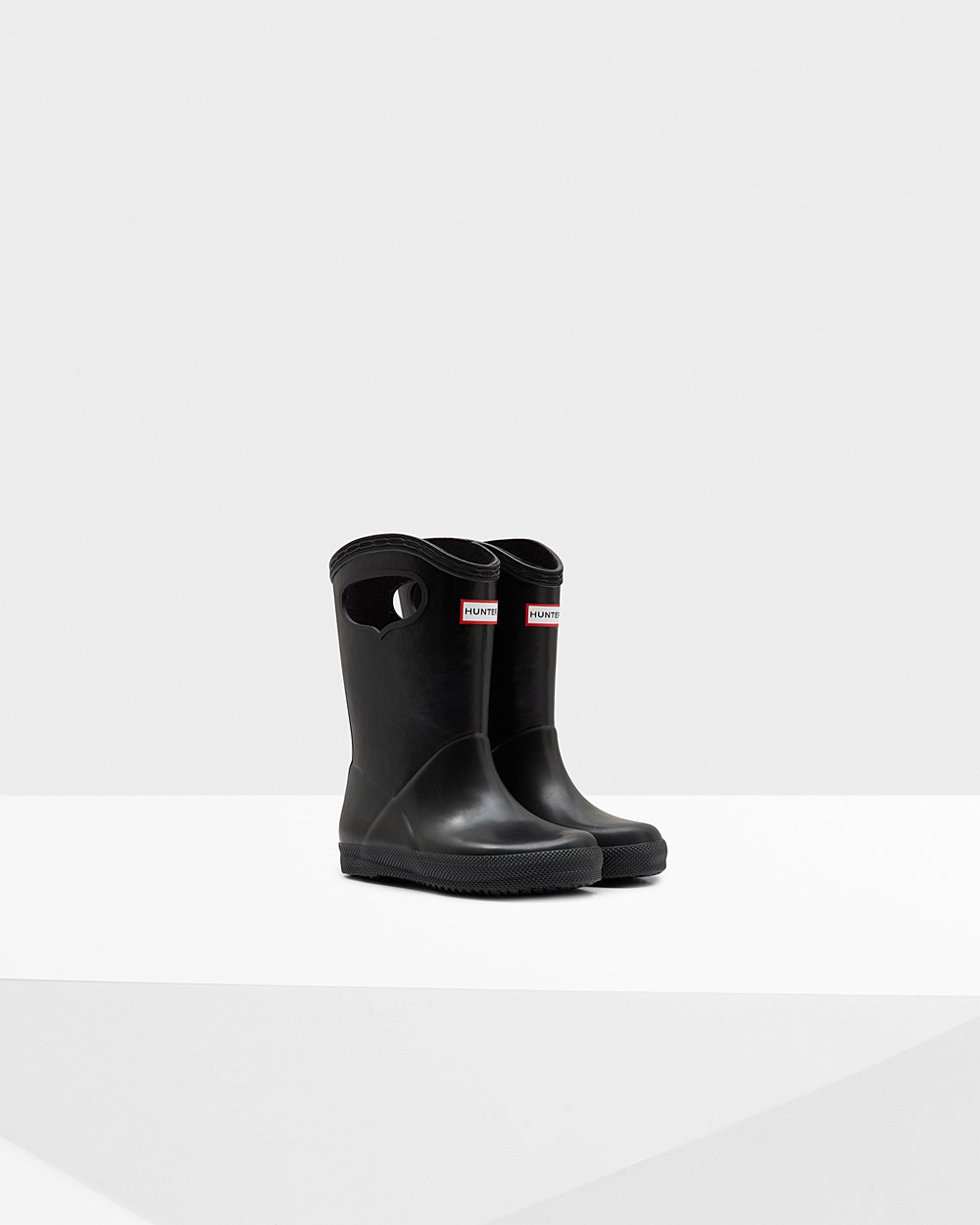 Hunter Niños Original First Classic Grab Handle - Botas de Lluvia Negras - 259-PNWOQH